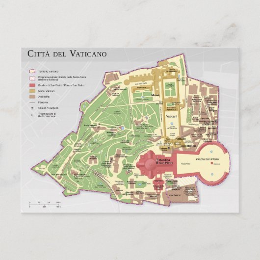 Mappa della Città del Vaticano Postkarte (Vorderseite)