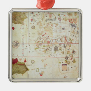 Mappa Mundi, 1502 Silbernes Ornament