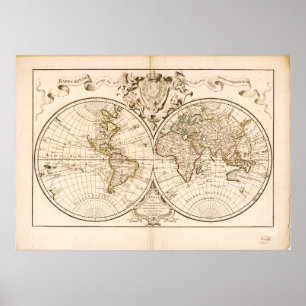 Mappemonde ein l'usage du Roy (Weltkarte ab 1720) Poster