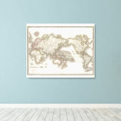 Mappemonde - Globe-Karte Leinwanddruck (Insitu (Holzboden))