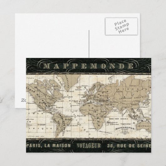 Mappemonde Postkarte (Vorne/Hinten)