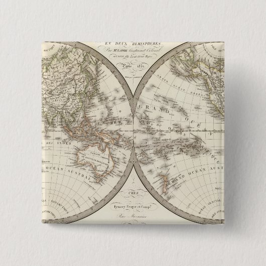 Mappemonde - Weltkarte Button (Vorderseite)