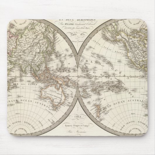 Mappemonde - Weltkarte Mousepad (Vorne)