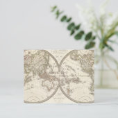 Mappemonde - Weltkarte Postkarte (Stehend Vorderseite)