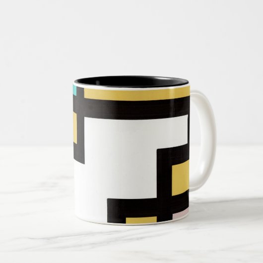 mapper #4 マグカップ 幾何学 抽象画 モダン レトロ zweifarbige tasse (VorderseiteRechts)