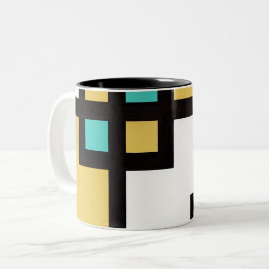 mapper #4 マグカップ 幾何学 抽象画 モダン レトロ zweifarbige tasse (Vorderseite Links)