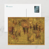 Mapping meiner Reisen Postkarte (Vorne/Hinten)