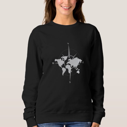 Maps directions compass world sweatshirt (Vorderseite)