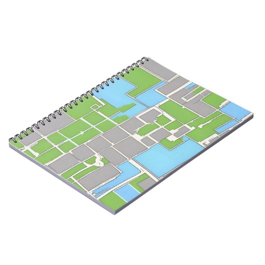 Maps Spiral Notebook - Blau Notizblock (Linke Seite)