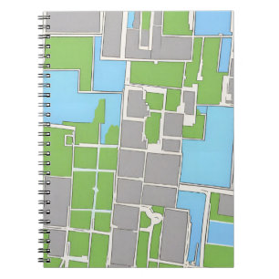 Maps Spiral Notebook - Blau Notizblock