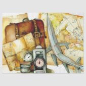 "Maps & Travel Elegance: Adventure Awaits" Seidenpapier (Vorderseite)