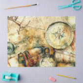 "Maps & Travel Whispers: Adventure Awaits" Seidenpapier (Basteln)