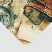 "Maps & Travel Whispers: Adventure Awaits" Seidenpapier (Detail)