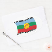 Mapuche-Flaggen-Aufkleber Ovaler Aufkleber (Umschlag)