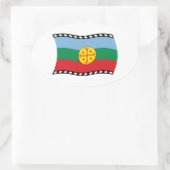 Mapuche-Flaggen-Aufkleber Ovaler Aufkleber (Tasche)