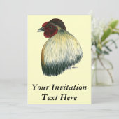 Mapuche Huastec Rooster Einladung (Stehend Vorderseite)