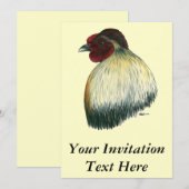 Mapuche Huastec Rooster Einladung (Vorne/Hinten)