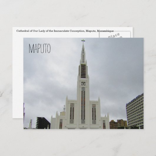 Maputo Kathedrale weiß Postkarte (Vorne/Hinten)