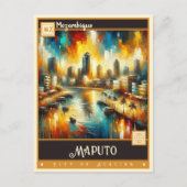 Maputo, Mosambik | Vintage Malerei Postkarte (Vorderseite)