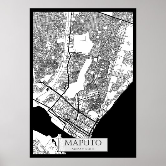 Maputo Mozambique City Map Poster (Vorne)