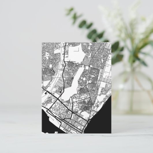 Maputo Mozambique City Map Postkarte (Stehend Vorderseite)