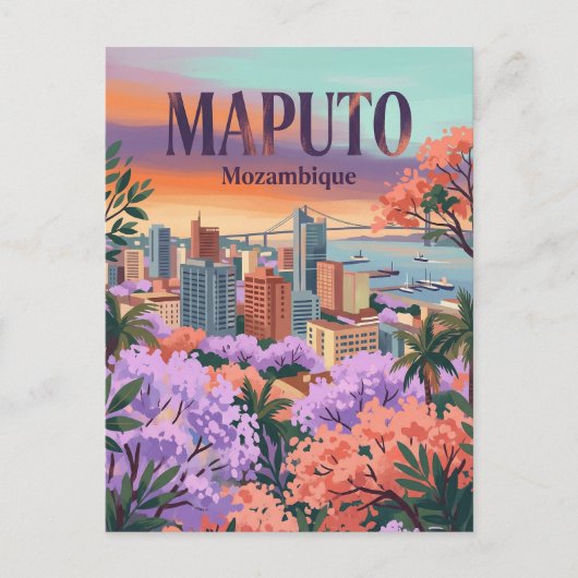 Maputo Skyline Mosambik Postkarte (Vorderseite)