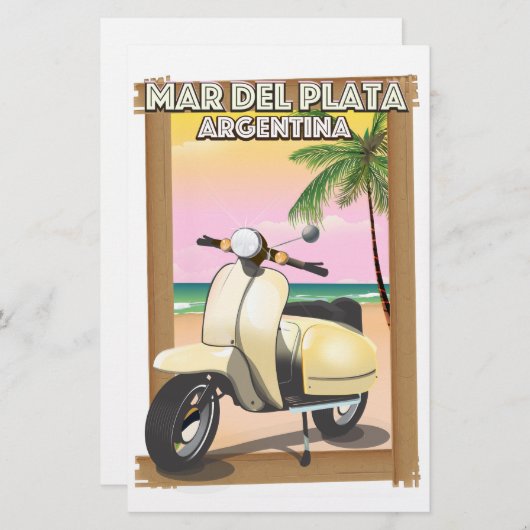 Mar del Plata Strandposter Briefpapier (Vorne/Hinten)