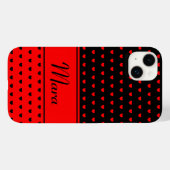 Mara - Namensvorlage, Stilvolle rote und schwarze Case-Mate iPhone Hülle (Rückseite (Horizontal))