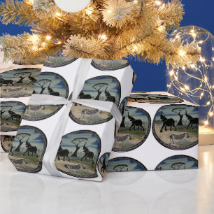 Mara Trompete Ruhm Afrikanischer Elefant Zebra Öl  Geschenkpapier