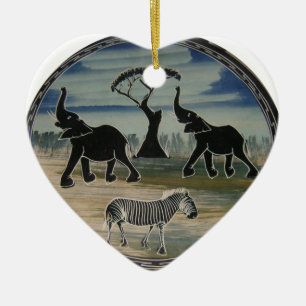 Mara Trompete Ruhm Afrikanischer Elefant Zebra Öl Keramik Ornament
