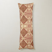 Mara Trumpe Luxurious Extra-Long Golden Red Ornate Seitenschläferkissen (Rückseite (Vertikal))