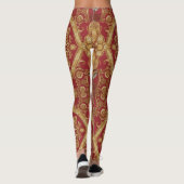 Mara Trumpet Glory Golden Red Ornate: Luxury Ath Leggings (Rückseite)