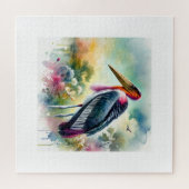 Marabou stork in the wild 180924AREF130 - Watercol Puzzle (Horizontal)