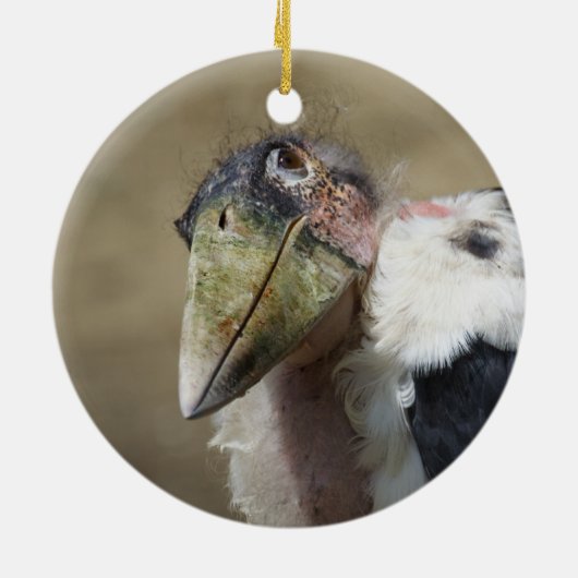 Marabou Stork Portrait Keramik Ornament (Hinten)