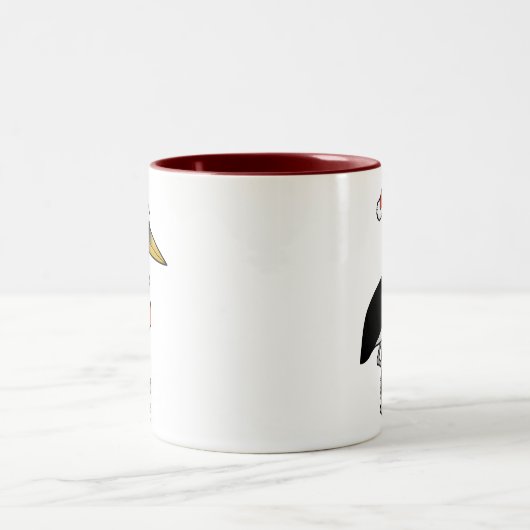 Marabou Stork Santa Zweifarbige Tasse (Mittel)