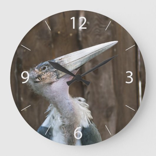 Marabu-Storch Große Wanduhr (Vorderseite)