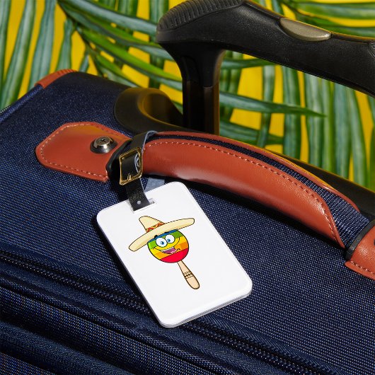 Maraca mit Sombrero Bunte Fiesta Gepäckanhänger