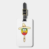 Maraca mit Sombrero Bunte Fiesta Gepäckanhänger (Vorderseite vertikal)