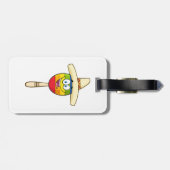 Maraca mit Sombrero Bunte Fiesta Gepäckanhänger (Rückseite horizontal)