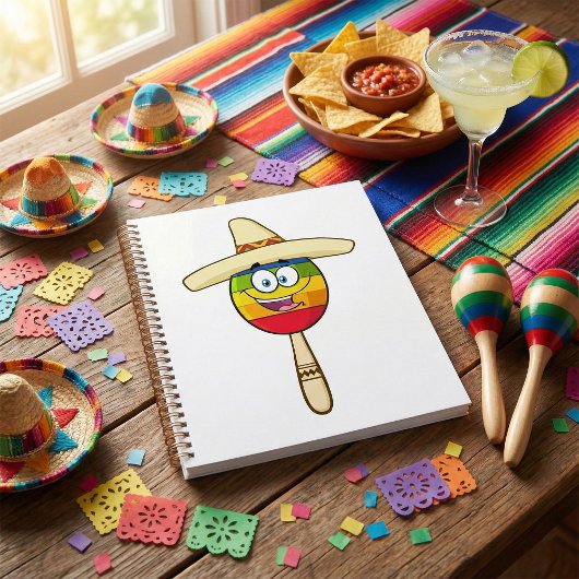 Maraca mit Sombrero Buntes Fest Planer