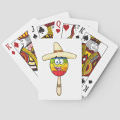 Maraca mit Sombrero Buntes Fest Spielkarten (Rückseite)