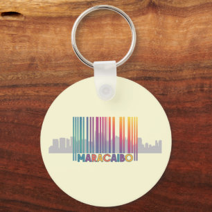 Maracaibo City Barcode Art Latin Pride Schlüsselanhänger