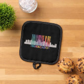 Maracaibo City Barcode Art Latin Pride Topflappen (Oben Unten)