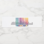 Maracaibo City Barcode Art Latin Pride Wasserflaschenetikett (Einzelnes Label)