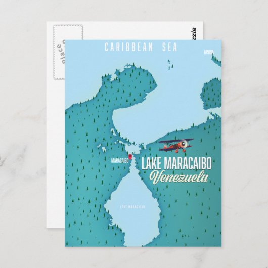 Maracaibo See, Venezuela Karte Navigation. (Vorne/Hinten)