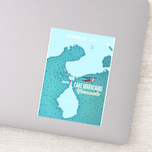 Maracaibo See, Venezuela Karte Navigation. Aufkleber