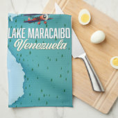Maracaibo See, Venezuela Karte Navigation. Geschirrtuch (Viertel Falte)