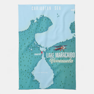 Maracaibo See, Venezuela Karte Navigation. Geschirrtuch