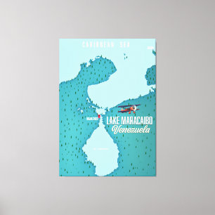 Maracaibo See, Venezuela Karte Navigation. Leinwanddruck