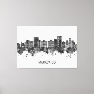 Maracaibo Venezuela Skyline BW Leinwanddruck